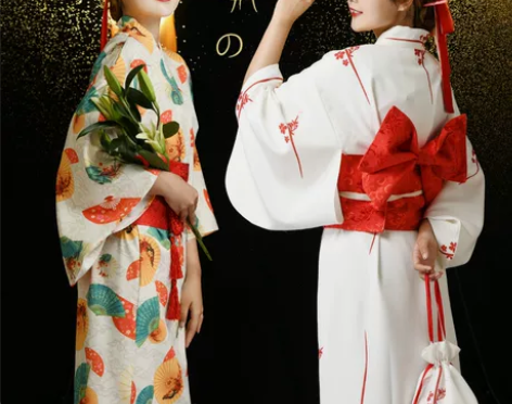 新款日本和风神明少女写真服装日式改良印花浴...