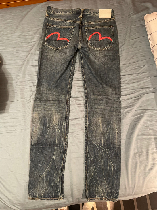 Evisu 白标水洗做旧牛仔裤 30码