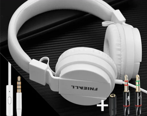 头戴式耳机重低音炮线控有线适用于小米VIV...