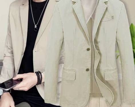 全新男士西装,休闲西装,卡其色薄款西装,大...