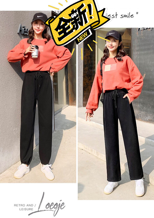 全新灰色运动裤女春秋宽松束脚裤子夏薄款20...