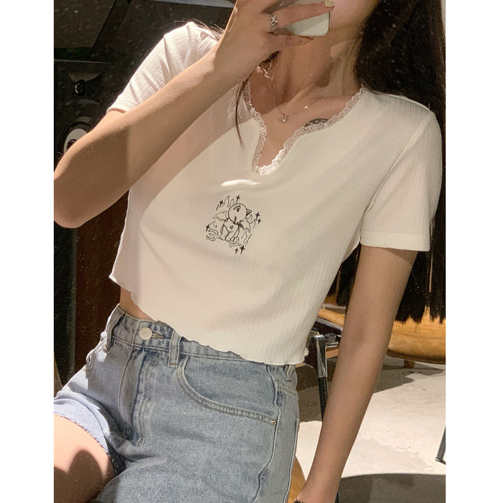 財哥短袖t恤女设计感小众2021年新款潮韩...