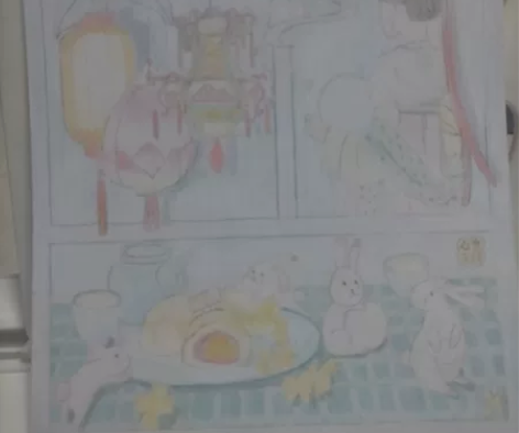 以前过中秋节画着玩的，之后就收起来了，当时...