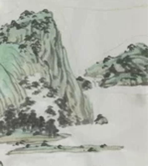 中国画，山水画。 尺寸：138x34cm原...