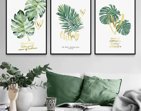 客厅装饰画三联画简约沙发背景墙壁画北欧in...