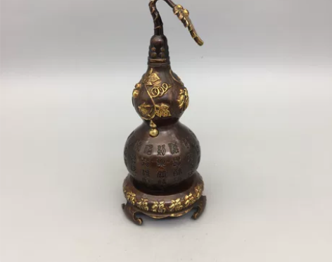 古玩铜器收藏，小号百福葫芦，工艺精湛 ，包...