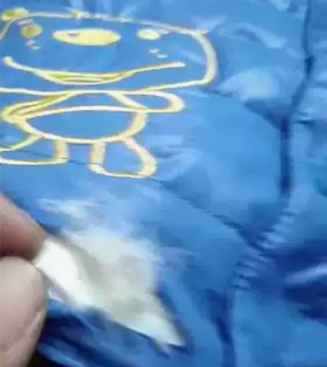 三毛儿童羽绒服，可以看得见羽绒，全新，蓝色...