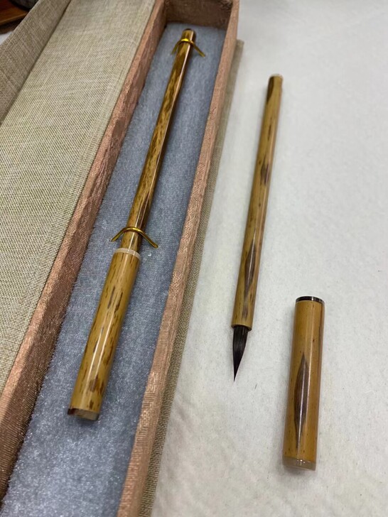 顶尖纯黑紫毫非遗毛笔，本店最好的小楷笔没有...