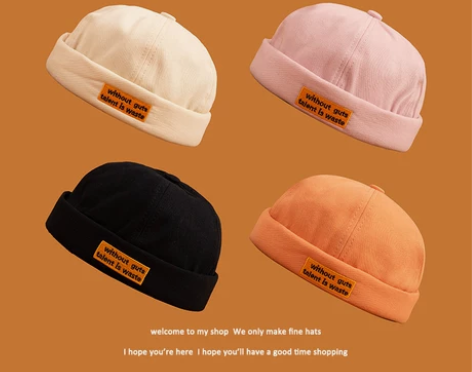 春夏韩版雅痞无檐瓜皮帽女日系复古时尚情侣学...