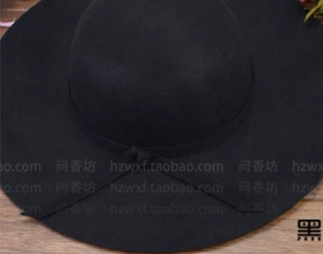 羊毛呢大檐礼帽爵士帽子女秋冬天韩版潮英伦复...