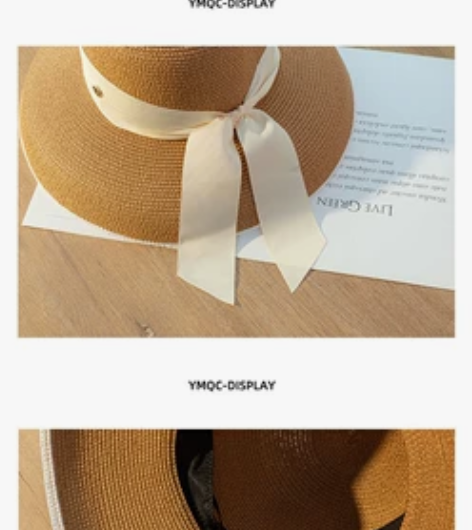 夏季下垂大檐渔夫草帽法式赫本风帽子女礼帽遮...