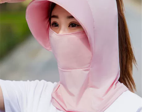 帽子女防晒遮阳帽防紫外线冰丝材质骑行防尘防...