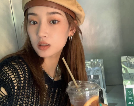 西本韩版麂皮时尚百搭贝雷帽女春夏pu皮帽子...