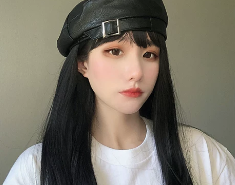 pu皮质贝雷帽女秋冬日系英伦复古铁扣画家帽...