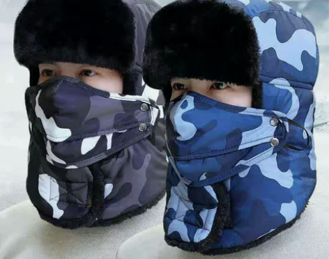 雷锋帽男女通用冬季骑车加绒加厚保暖防寒防风...