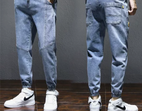 【清仓】休闲牛仔裤子男直筒宽松修身小脚长裤...