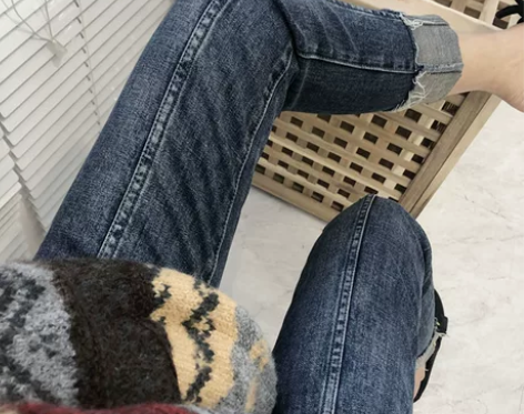 春款春款 八九分牛仔裤女立体剪裁 洋气 翻...