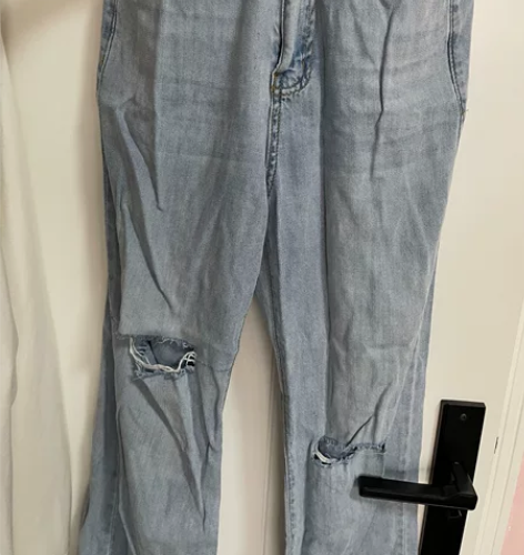 直筒破洞牛仔裤阔腿裤（实际上质感很好） 裤...