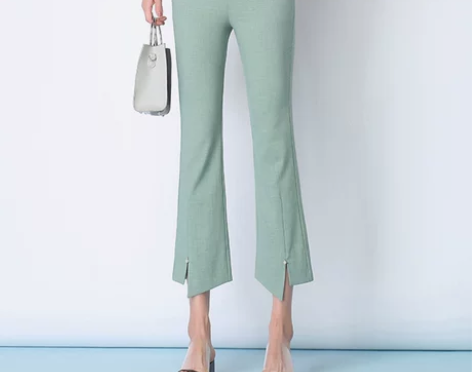 微喇裤女九分裤春夏季薄款棉麻女裤高腰显瘦开...