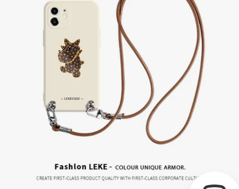 乐壳原创苹果11手机壳液态硅胶斜挎老花适用...