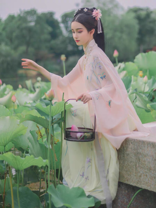 燃之坊汉服 梦西子 立领纱衫齐腰百迭裙对襟...