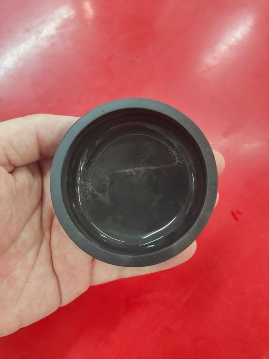纯手工单打玫瑰红宋坑墨海砚 带木盖和证书 ...