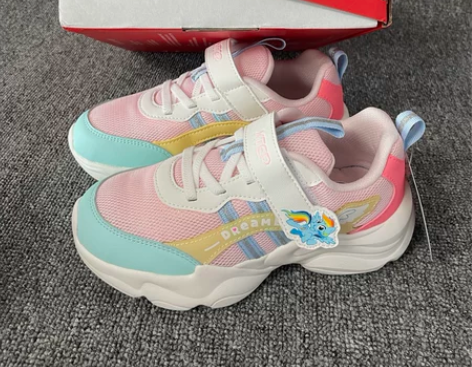 特步女童运动鞋魔术贴跑步鞋小马宝莉联名款断...