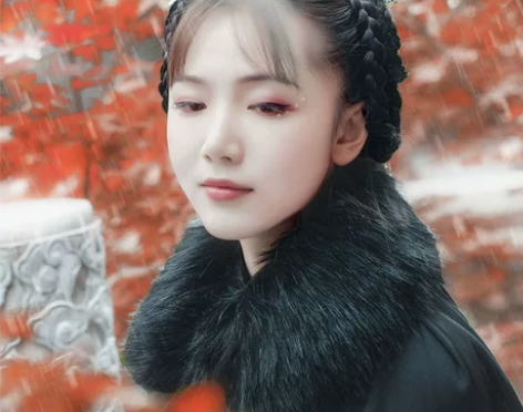 如梦霓裳汉服毛领斗篷配饰长毛仿狐狸毛冬季保...