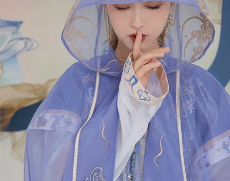 七月夕 秘境圣女 绣花唐背子齐腰重工刺绣褶...