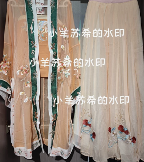 汉尚华莲宋制汉服溪草全缘长褙子联名款劲合一...