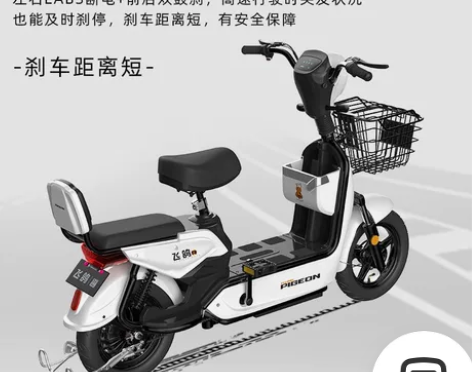 飞鸽新国标电动车成人电动自行车48V小型电...