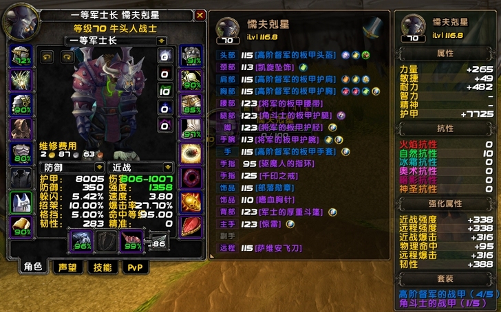 魔兽世界 燃烧的远征tbv牛头战士现版本基...