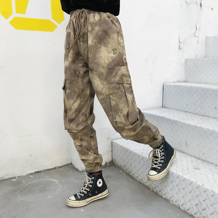 韩版百搭原宿宽松男女长裤春复古bf风帅气工...