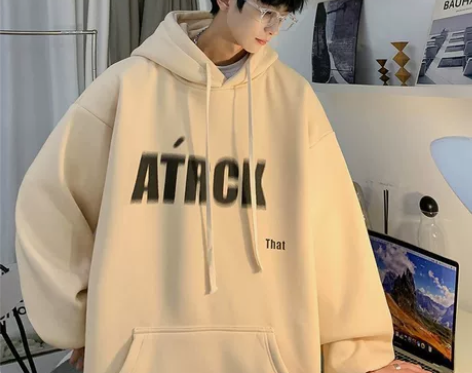 美式连帽卫衣男生oversize高街男潮i...