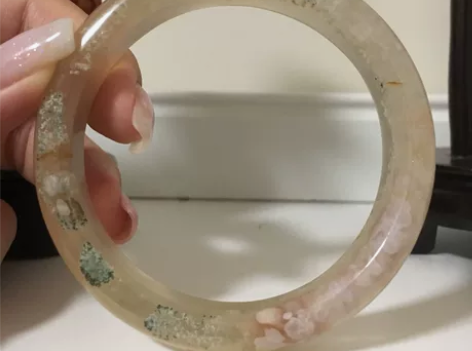 蕾丝边绿朱砂裙公主风樱花玛瑙手镯 苹果手机...