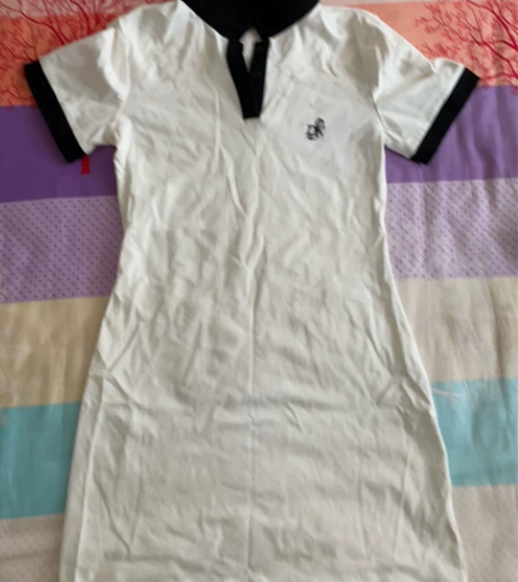 女装衬衫仙女夏季初恋系收腰复古Polo领连...