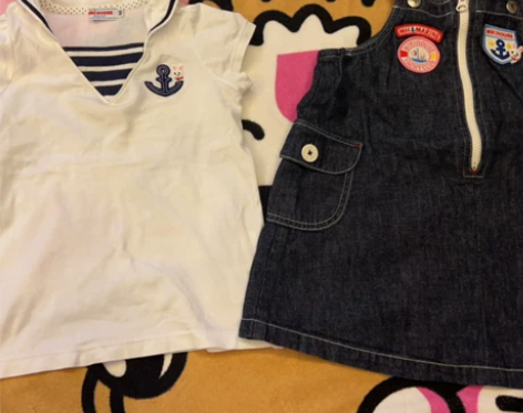 Mikihouse 海军套装 牛仔连身裙1...