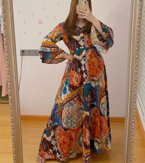 西双版纳夏夏的夏天 小众独家原创款 敦煌长...