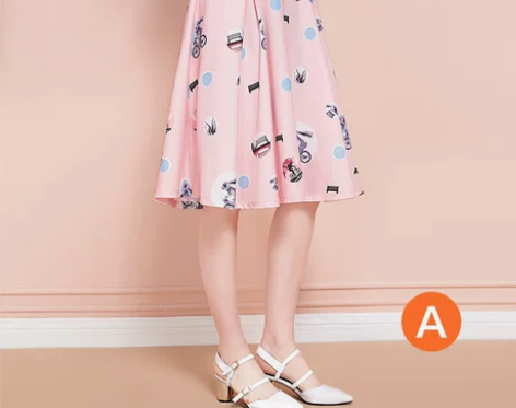 阿依莲2018新款女装夏季女中裙韩版显瘦收...