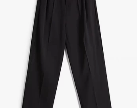大可自制 黑色阔腿裤女2021夏季新款高腰...