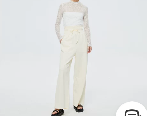 SELECTED思莱德运动风松紧腰阔腿字母...