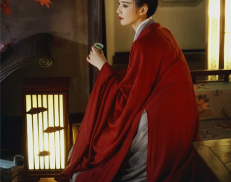 红颜传统汉服女魏晋风交领齐腰襦裙大袖衫套装...