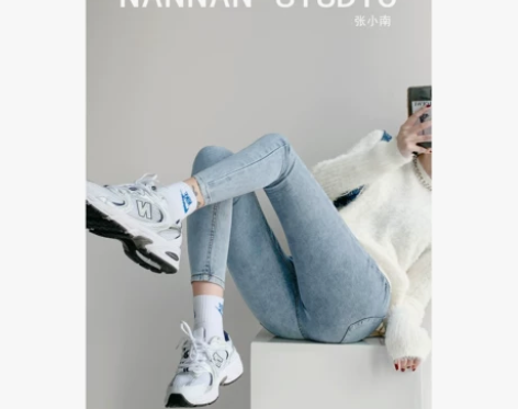 经典款 秋冬翘臀弹力牛仔裤女高腰紧身提臀小...
