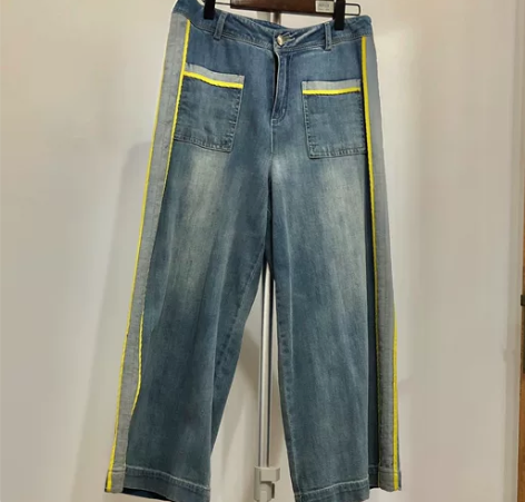 阔腿牛仔裤女夏季薄款2022新款裤子七分小...