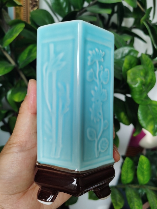 钧瓷二厂彩瓷笔筒，老钧瓷，老瓷器