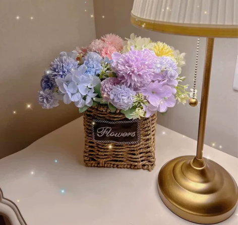 全新ins牡丹绣球花束花篮仿真花假花向日葵摆件客厅桌面花艺装...