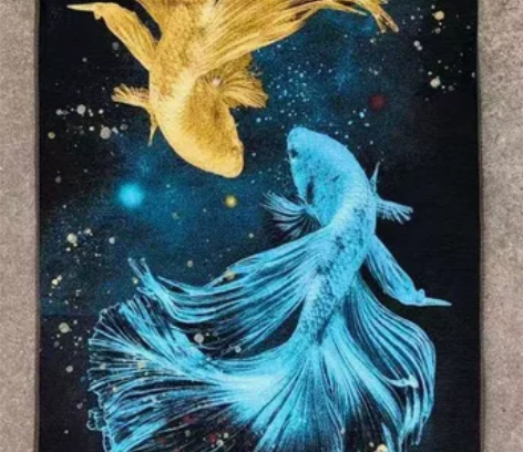 (结缘转让)锦鲤刺绣织锦画山水画装饰画壁画...