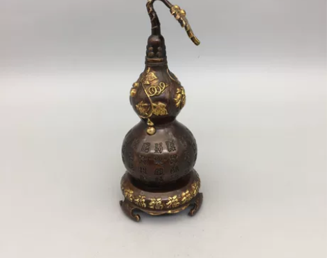 古玩铜器收藏，小号百福葫芦，工艺精湛 ，包...