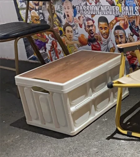 处理一批露营收纳箱55升带木板，可折叠，户...