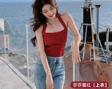 岛歌夫人 辣妹绝美小吊带背心女夏季外穿美背...